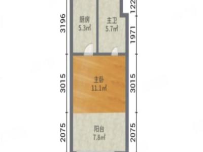 万科第五园五期小区1室0厅1卫户型图3