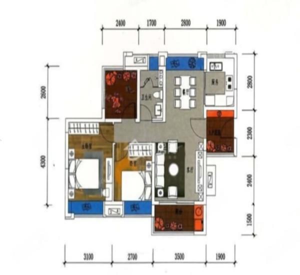保利时代小区3室2厅1卫户型图18