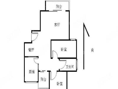 华业香庄小区2室2厅1卫户型图2