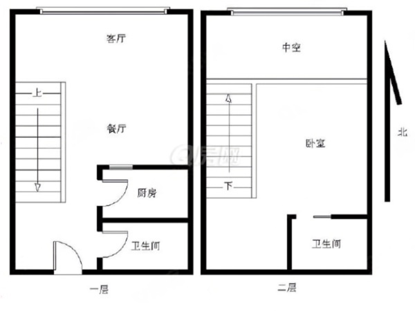 华发世纪城三期小区1室2厅2卫户型图15