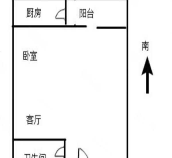 彩云居小区1室1厅1卫户型图2