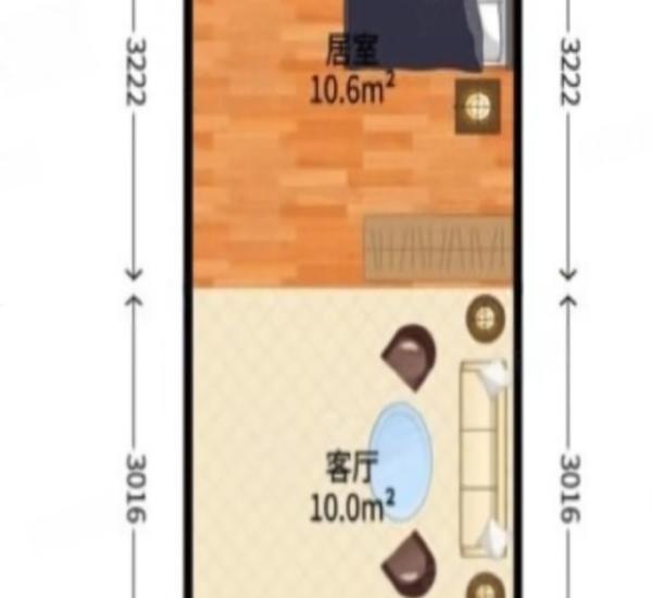 越秀星汇品峰小区1室1厅1卫户型图10