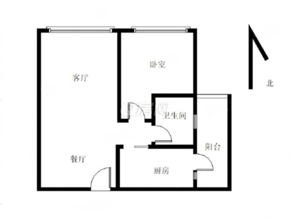 碧水岸小区1室1厅1卫户型图7