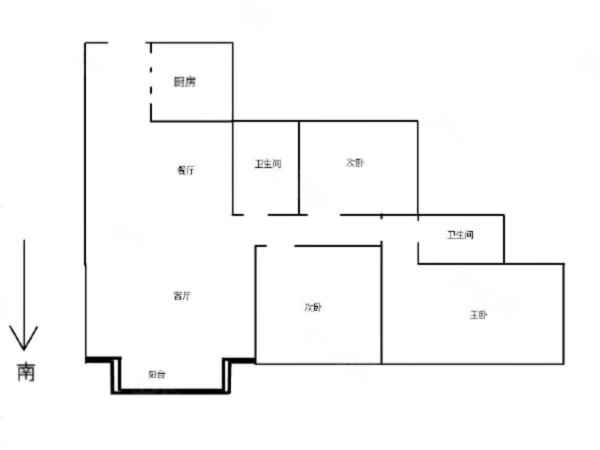 格林泊乐二期小区3室2厅2卫户型图4