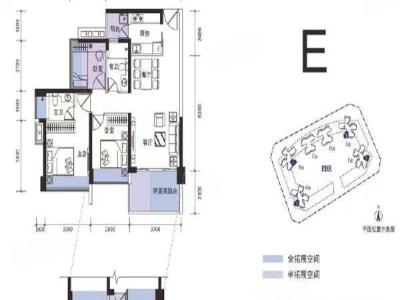 京基御景印象三期小区3室2厅2卫户型图2