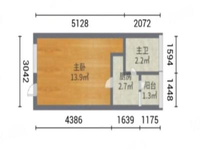 栖游记小区1室0厅1卫户型图4
